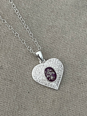 Heart Cubic Zirconia pendant for ashes