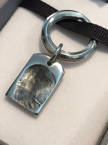 Keyring With Large Charm Single Fingerprint