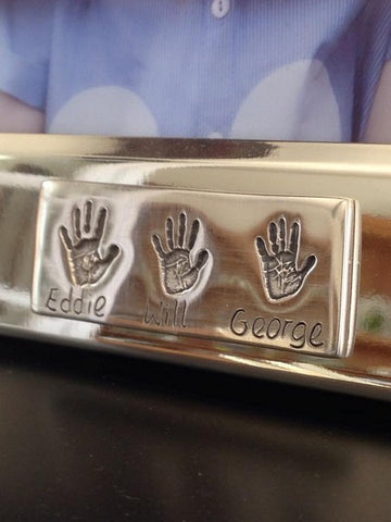 Silver Plated Photo Frame 5" x 7" with fingerprint