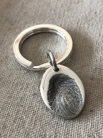 Keyring With Large Charm Single Fingerprint