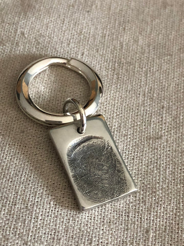 Keyring With Large Charm Single Fingerprint
