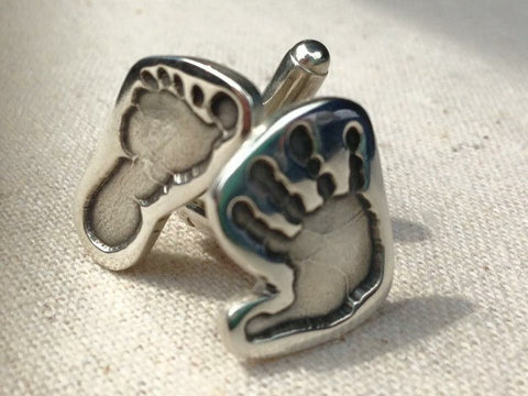 Cufflinks with Mini Hand and Foot prints